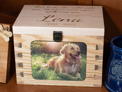 Handmade Oak and Maple Customized Dovetail Pet Urn